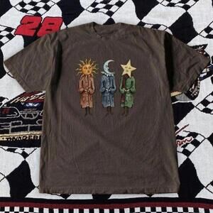 Gildan Men Brown T-Shirt, Brown The Flaming Lips Band Tee